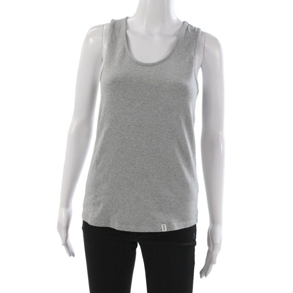 Les Girls Les Boys Womens Basic Cotton Blend Scoop Neck Tank Gray Size S